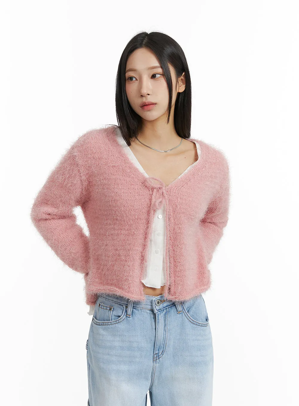 Ribbon Crop Knit Sweater CJ408