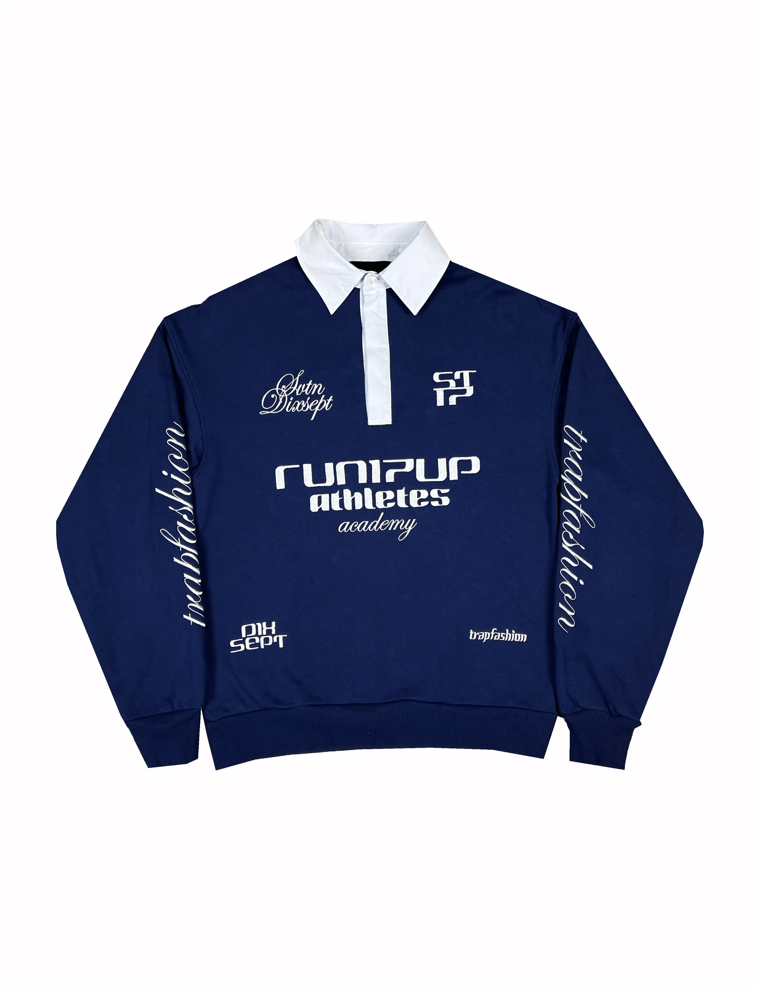 Run17up Athletes Navy Polo Sweater