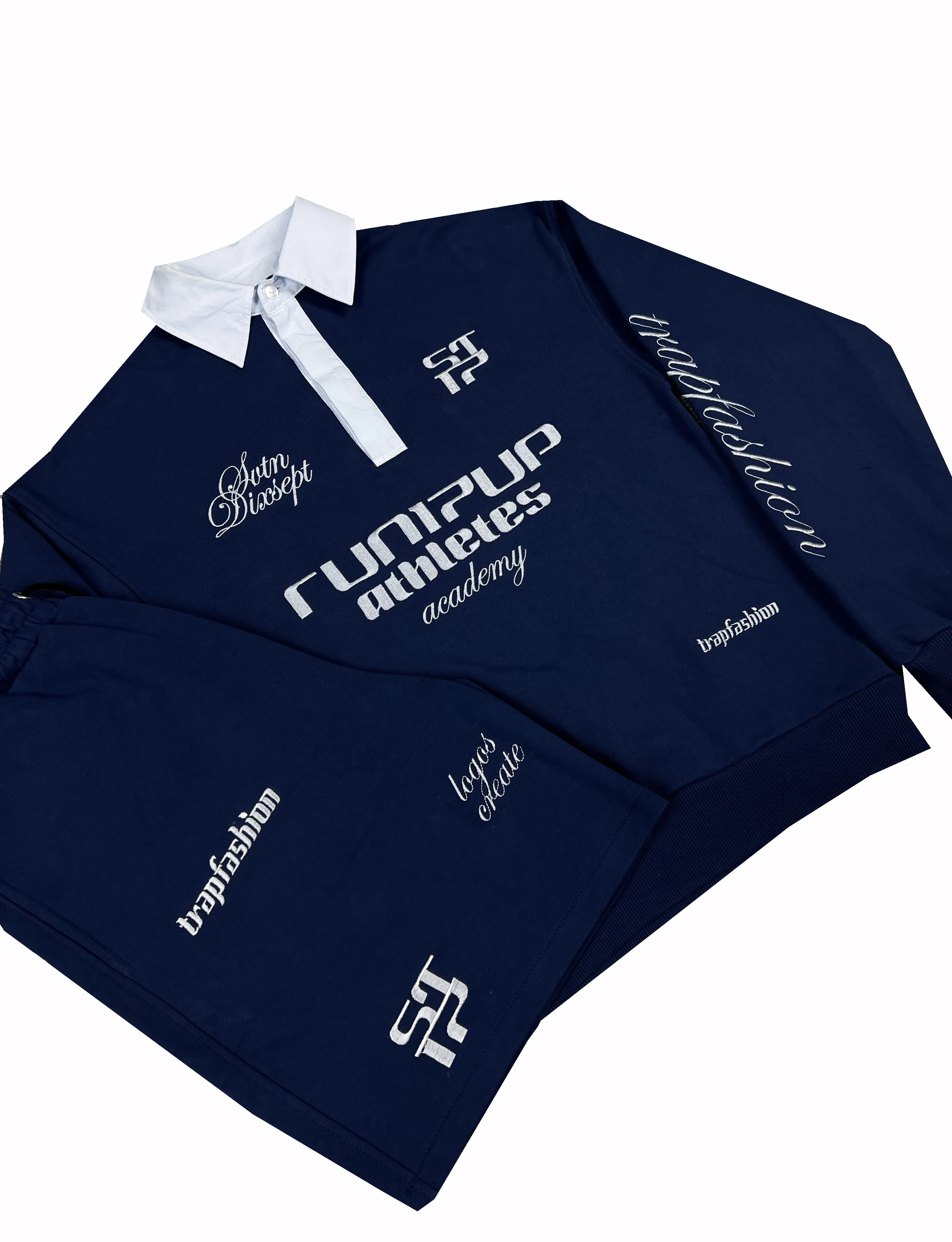 Run17up Athletes Navy Polo Sweater