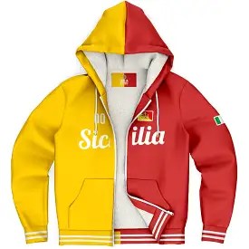 Sicily Microfleece Zip-Up Hoodie - Custom Name + Number