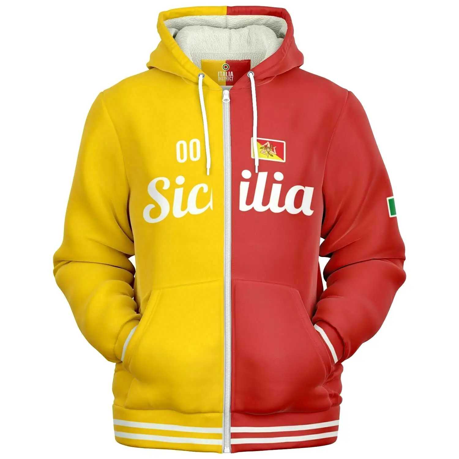 Sicily Microfleece Zip-Up Hoodie - Custom Name + Number