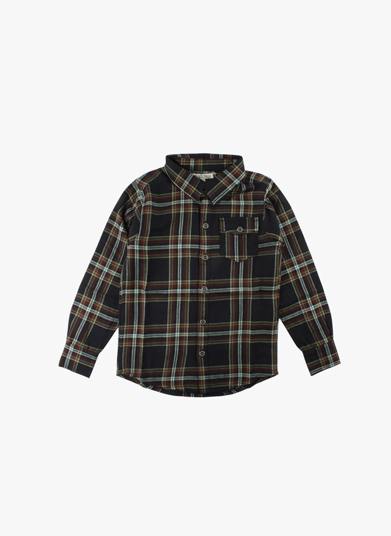 Small Rags Plaid Shirt in Black Checked