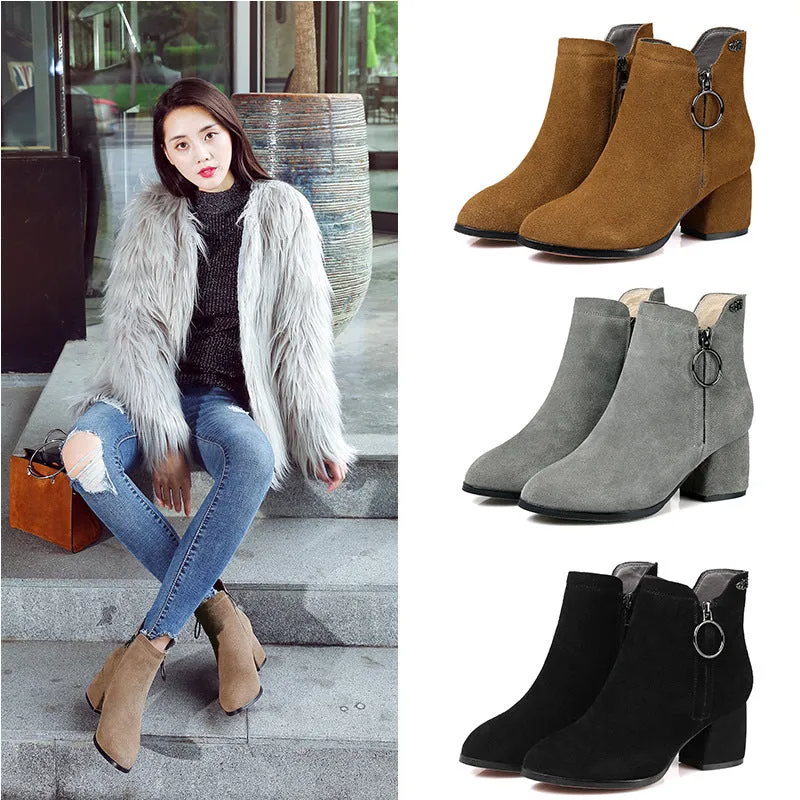 Soft inside heeled leather boots