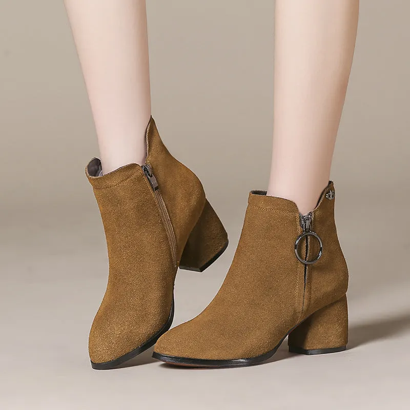 Soft inside heeled leather boots