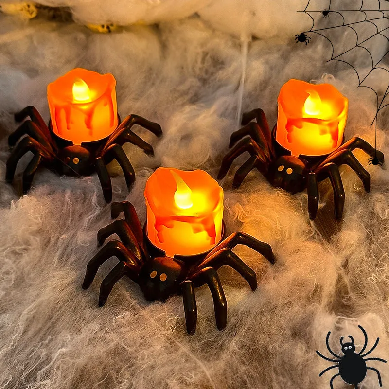 Spider Candle Holders, Spooky Halloween Decor, 12 Pcs