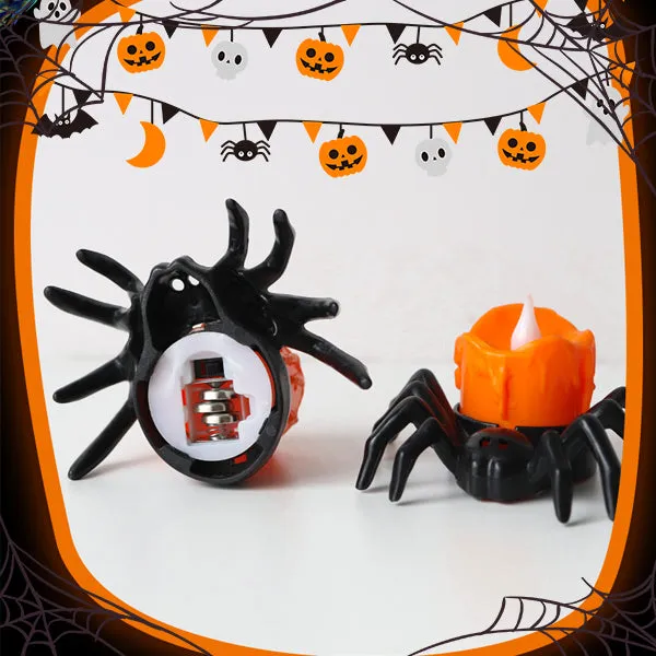 Spider Candle Holders, Spooky Halloween Decor, 12 Pcs