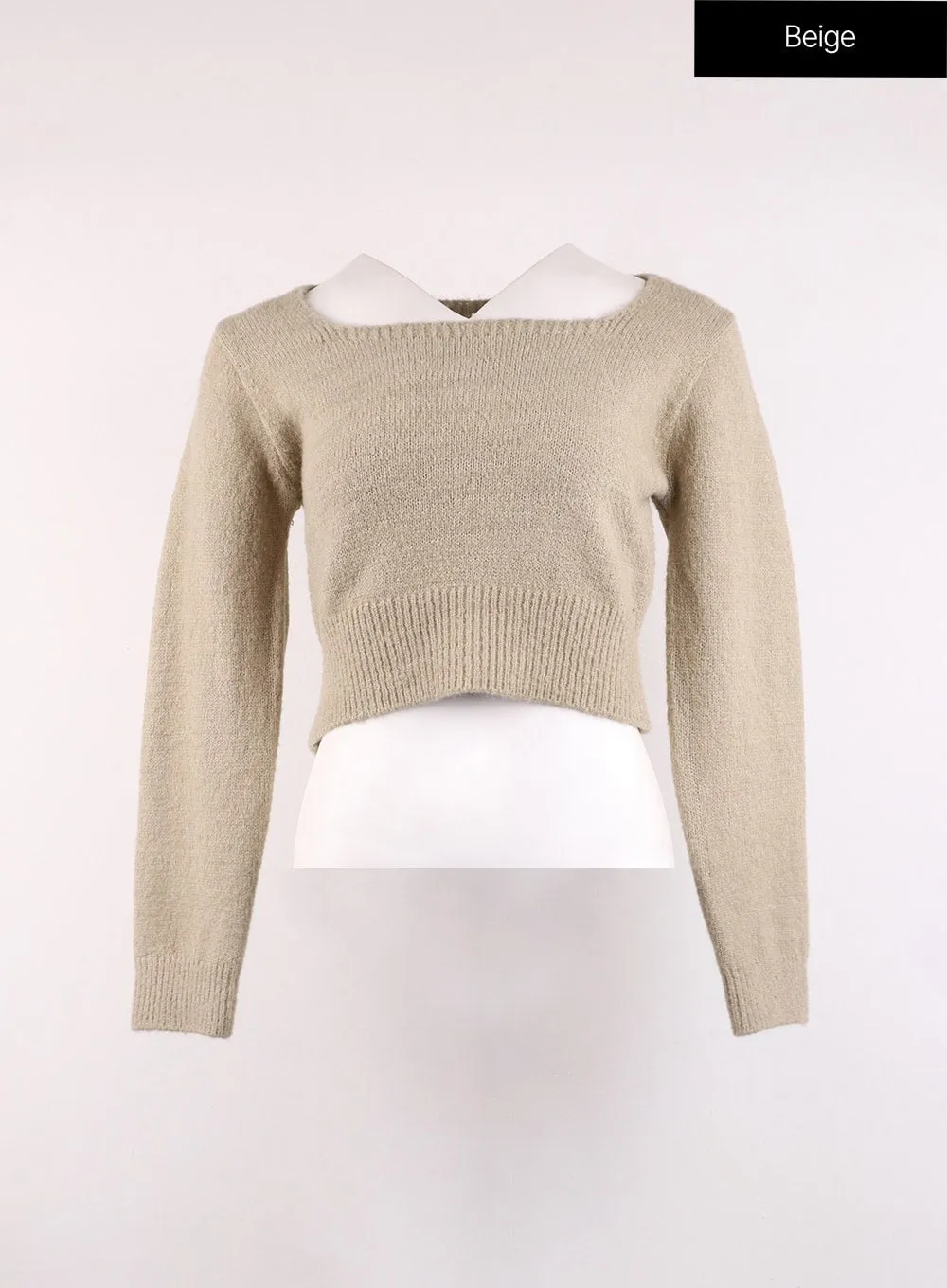 Square Neck Crop Sweater OJ426