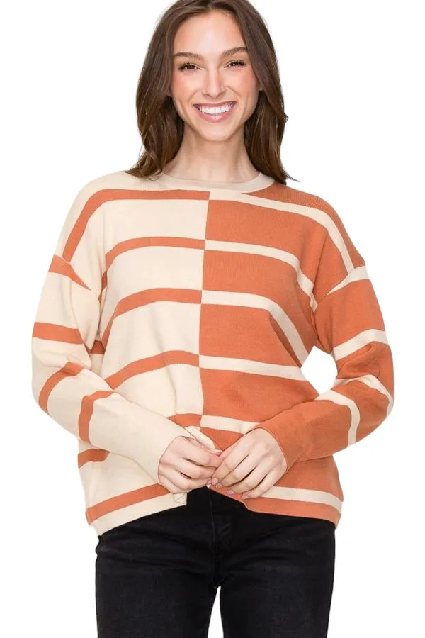 STACCATO OVERSIZED MIRRORED COLORBLOCK SWEATER