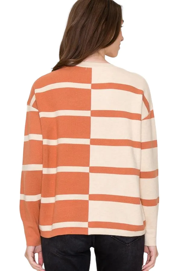 STACCATO OVERSIZED MIRRORED COLORBLOCK SWEATER