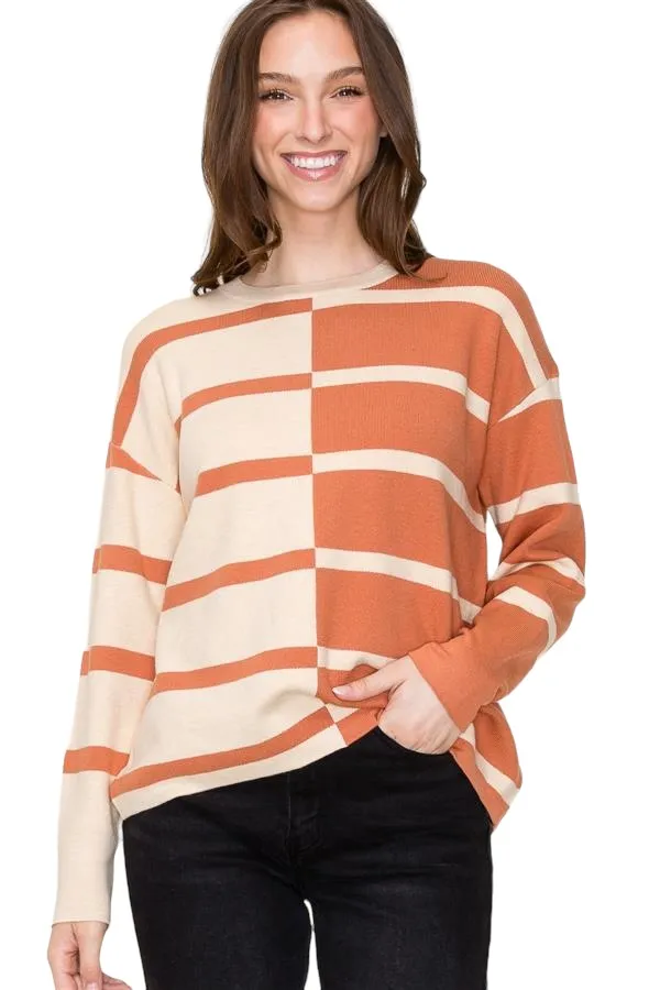 STACCATO OVERSIZED MIRRORED COLORBLOCK SWEATER