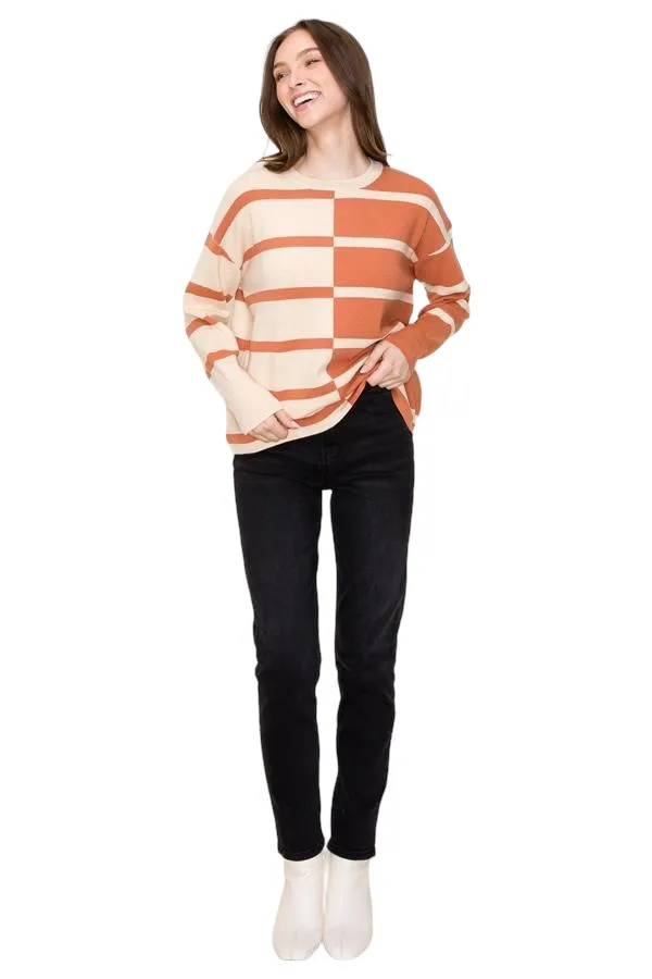 STACCATO OVERSIZED MIRRORED COLORBLOCK SWEATER