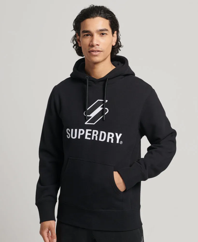 Stacked Applique Logo Hoodie | Black