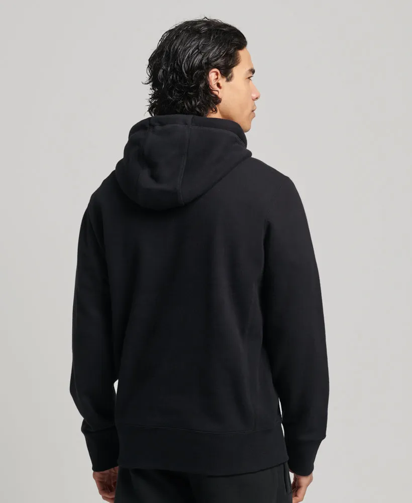 Stacked Applique Logo Hoodie | Black