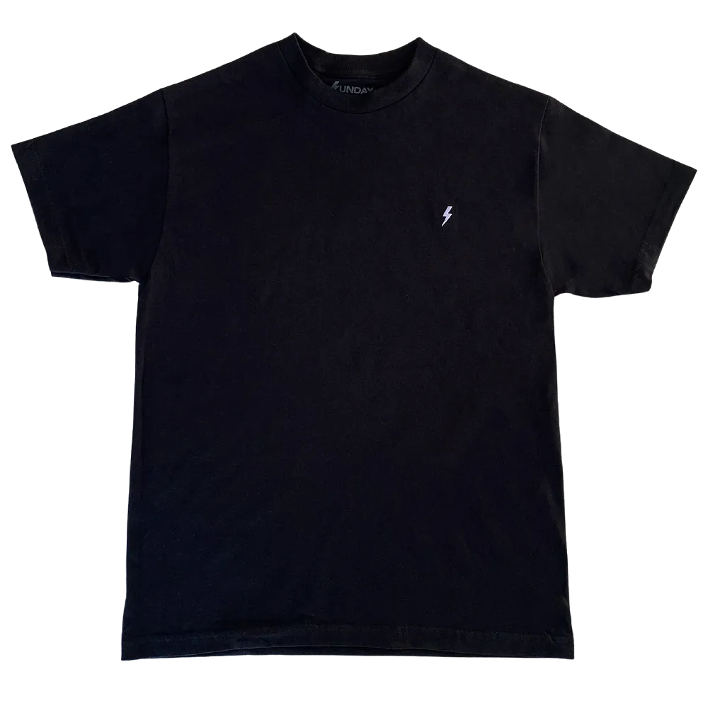 Sunday Embroidered Logo T-Shirt Black