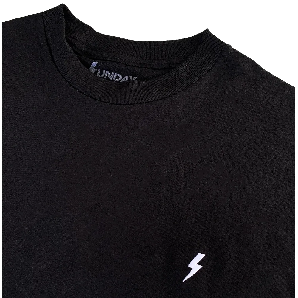 Sunday Embroidered Logo T-Shirt Black