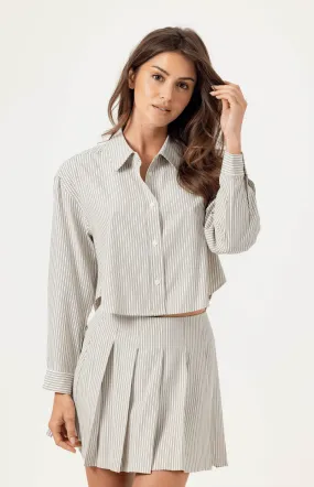 Sundays Charlie Shirt in Black and White Stripe