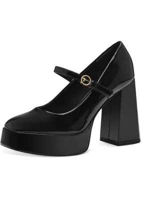 Tamaris Joy Patent Vegan 50's Pumps Black