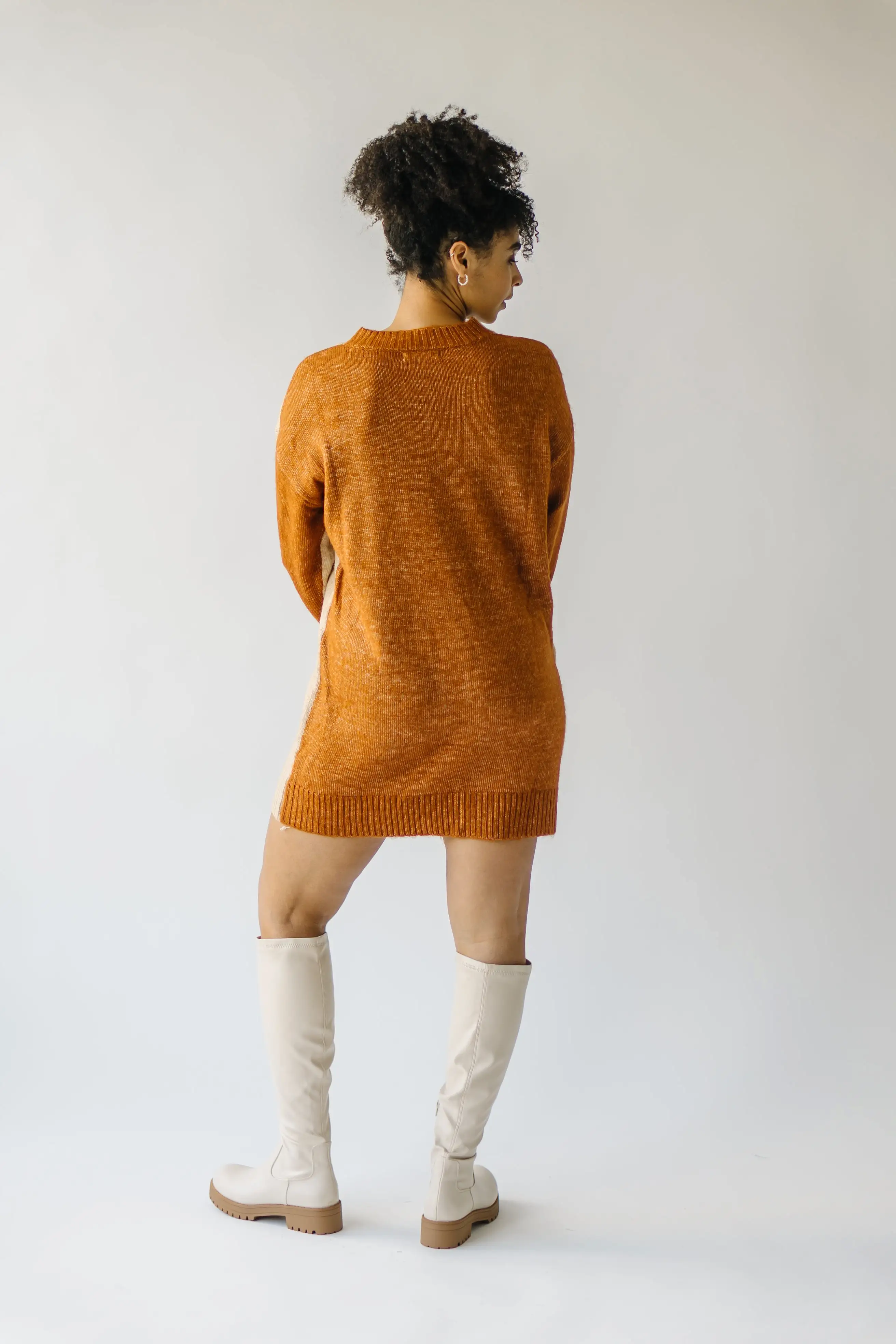 The Sharrow Two Tone Sweater in Sand