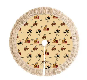 Vintage Cowboy Christmas Tree Skirt