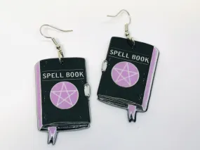 Witch Craft Spell Book Halloween Acrylic Earrings