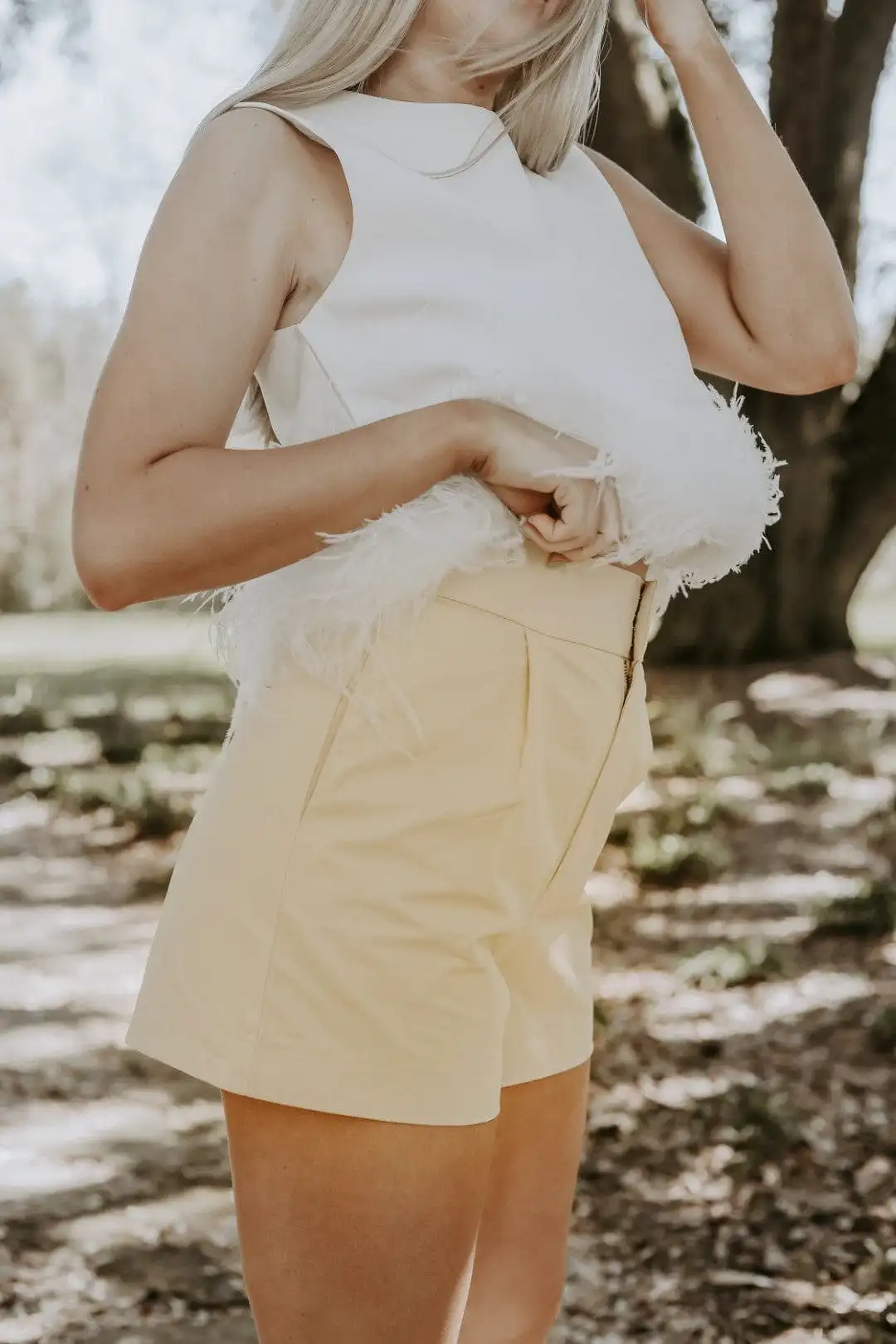 Yellow High Waisted Shorts